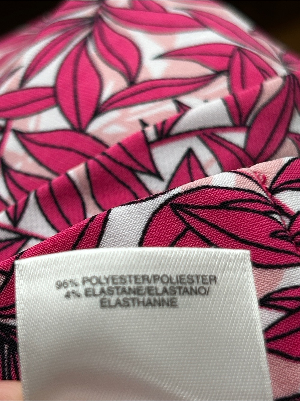 Kasper Pink and White Leaf-Print A-Line Skirt Women's Size XL Summer Flowy - Picture 3 of 5